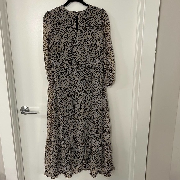 ZARA NWOT Cheetah Print Pleated Maxi Dress Size Small - Picture 2 of 8